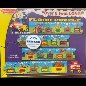 Melissa & Doug Train Floor Puzzle - Yellow, Blue, Green